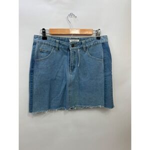 Thread & Supply Distressed Light Wash Denim Jean Skirt Womens Size S NWT Org $44